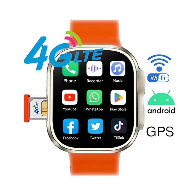 S9 Ultra Sim Card Call Smart Watches Android OS GPS Map 2.08" Screen Heart Rate App Install Smart Watch For Men and Women